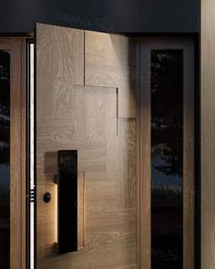 Çin üst üretici özel Modern çelik Pivot dış güvenlik kapıları için ev Metal ön giriş dış kapı - Product Image 2