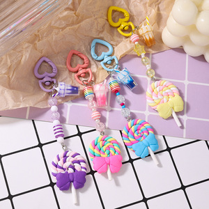 Bonito Llavero de Resina con Diseño de Caramelo y Piruleta, Colgante para Mujeres y Niñas, Adorno para Bolso, Regalo de Joyería - Product Image 4