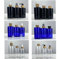 Hengjian botol pompa sampo grosir bambu mewah produk kemasan ramah lingkungan 300ml 16oz botol pompa lotion perawatan kulit kosmetik