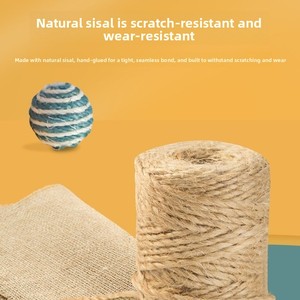 Juguete de Sisal para Gatos, Pelota para Masticar, Limpieza de Dientes, Resistente a Mordidas, <span class=keywords><strong>Juego</strong></span> Interactivo, Gadget para Combatir el Aburrimiento para Gatitos y Cachorros - Product Image 3