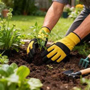 قفازات العمل الثقيلة مقاومة للقطع اللاتكس مغموسة قبضة للماء قفازات السلامة دائم لتشذيب الحدائق - Product Image 4