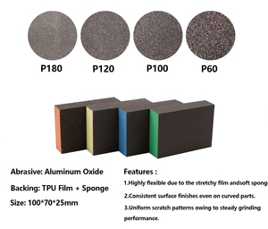 Oem bọt giấy nhám 60-180 Grit mô hình kim loại gỗ đồ nội thất mài mòn ướt khô xốp bọt cát đánh bóng Pad khối - Product Image 2