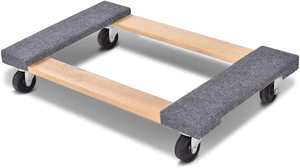 Дешевая цена, 30X18 дюймов, тележка для мебели из цельного дерева, карточная тележка с 4-колесной резиновой кромкой для перемещения - Product Image 2