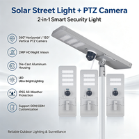 Lampe solaire de rue intelligente tout-en-un pour extérieur avec caméra HD 2MP, WiFi 4G, capteur de mouvement, vision nocturne IR, lampe de sécurité routière LED