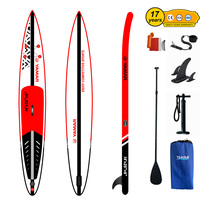 HiSea Speed Race Sport OEM Vente en gros 14ft Nouveau design gonflable Stand-Up Paddleboard Waterplay Surf SUP Board