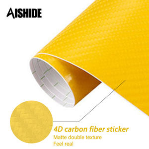 Aishide Vente en Gros <span class=keywords><strong>Prix</strong></span> d'Usine OEM 1.52M * 28M 4D Fibre de Carbone Jaune Autocollants PVC pour Voiture Vinyle Films de Protection pour Voiture - Product Image 3