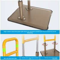 Barre d'appui de lit droite à fixation au sol, adaptée aux personnes âgées, installation sans perçage, accoudoir épaissi sans obstacle, 150 kg