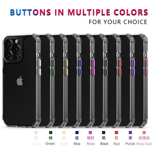 เคสกันกระแทก TPU สีเหลืองสำหรับ iPhone 13 14 15 PRO MAX ปุ่มเคลือบอิเล็คโทรเพลทอะคริลิคใสแบบแข็ง - Product Image 6