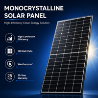Panneau solaire monocristallin à demi-cellules 120 demi-cellules, cadre noir, haute efficacité, pour installation photovoltaïque sur toiture résidentielle