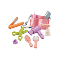 Ensemble 11 pièces de salon de coiffure pour enfants, jouet de jeu de rôle en PVC souple avec boîte de rangement, kit de coiffure pour les tout-petits de 24 mois et plus