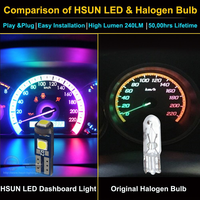 NOVKIR T5 74 37 73 3SMD LED 6000K Éclairage intérieur de voiture Tableau de bord Compteur de vitesse Panneau d'instrumentation Lumière de climatisation
