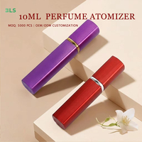 Atomiseur de parfum portable en aluminium vide personnalisé de 8 ml et 10 ml, flacon de parfum de poche rechargeable à brume fine - MOQ 5000 pièces