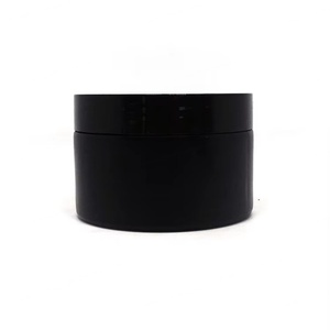 Empty Wide Mouth Matte Black Skin Care Body Scrub Cosmetics Container 200ml 300ml Round <b>Plastic</b> Pet <b>Jar</b> for Shea Butter - Product Image 1
