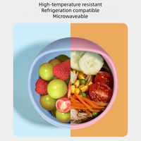 Ensemble de vaisselle pour enfants en silicone de qualité alimentaire sans BPA, avec bol à ventouse et cuillère, petite taille, résistant au lave-vaisselle