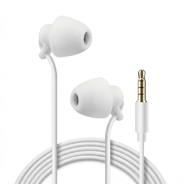 JEB009 High Quality 3.5MM Wired Sleep Earplug With in Line Volume Control and Microphone 3.5MM Interface for Music Premium