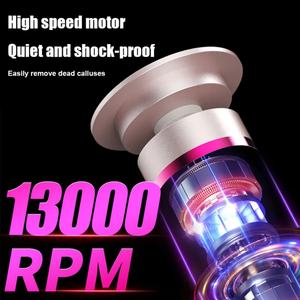 Lime à pieds électrique 2-en-1 avec logo personnalisé, 9 vitesses réglables, rechargeable par USB, pour le soin des pieds - Product Image 6