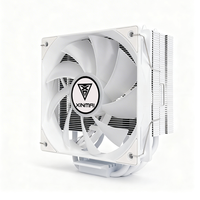 Refroidisseur de processeur XINMAI blanc RGB 120 mm à roulement fluide avec dissipateur thermique en cuivre et aluminium, fonctionnement silencieux 15-35 dBA