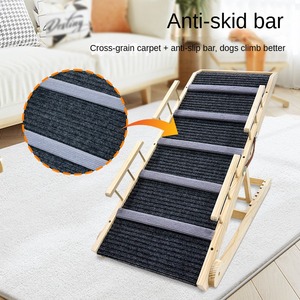 Katlanabilir Taşınabilir Çevre Dostu Ahşap Köpek Yatağı, Eğimli Kaydıraklı ve Basamaklı, Dış Mekan Evcil Hayvan Malzemeleri - Product Image 5