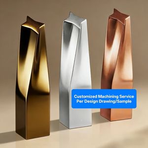 Modelos de <span class=keywords><strong>Metal</strong></span> em Liga de Alumínio Personalizados com Gravação CNC, Troféus Dourados com Design Pessoal para Competição, Troféu Estrela de Cristal - Product Image 1