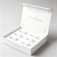 Boîtes cadeaux pour vernis à ongles en carton rigide magnétique avec logo personnalisé de luxe, fermeture à ruban sur mesure, emballage pour vernis à ongles