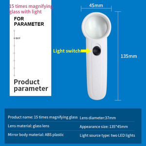 Hina-Espejo de lectura holesale, lámpara de aumento LED, 15 aumentos - Product Image 3