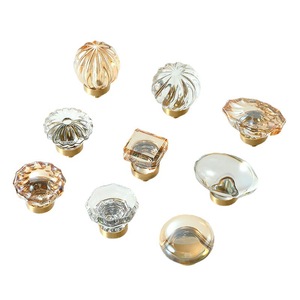 Crystal Cabinet Knobs Egg Shape Frosted Zinc Alloy Minimalist Wardrobe Drawer Handle Transparent Champagne Color - Product Image 4