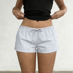 Classic Stripes Breathable Washed Belt Drawstring <b>Shorts</b> Eco-Friendly Casual Summer Lounge Wear Factory Direct - Product Image 5