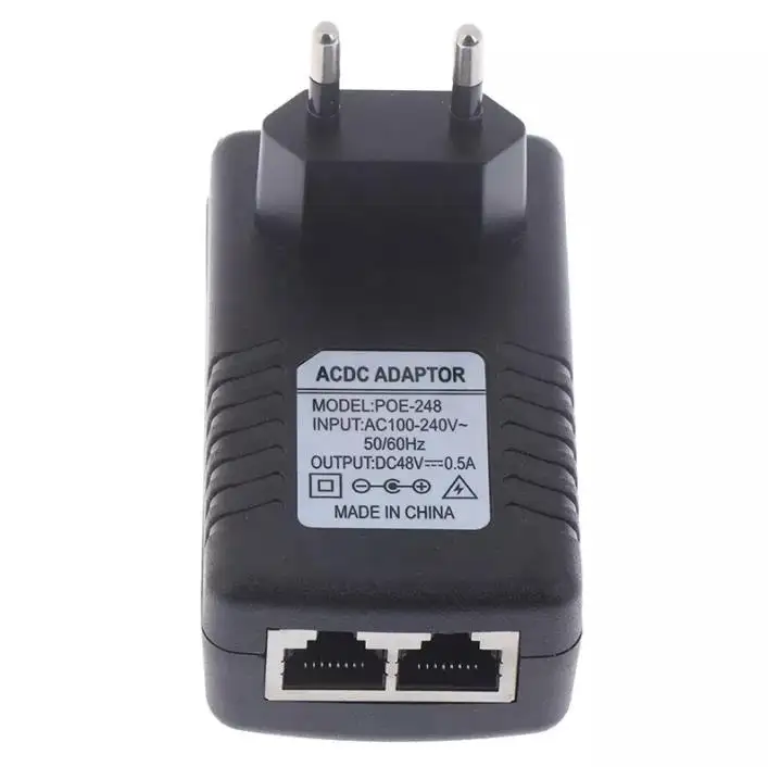 האיחוד האירופי plug 10/100/1000Mbps קיר PoE Injector Power Over Ethernet מתאם 802.3af 24V 1A 24W ארה"ב plug עבור אבטחת IP מצלמות IP Phon