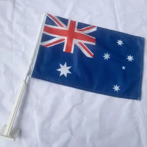 Bendera mobil kustom pabrik Australia untuk jendela truk bendera nasional semua jenis poliester bendera jendela gelombang tangan