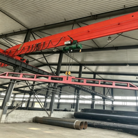 Pont roulant monopoutre à suspension latérale à faible hauteur de levage de type LDP, 15 tonnes, avec palan électrique contrôlé par PLC et moteur, à vendre