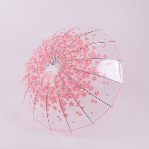 Phụ nữ tùy chỉnh đầy màu sắc quảng cáo hoàn toàn tự động ống sắt trong suốt mưa ô với <span class=keywords><strong>Sakura</strong></span> mô hình - Product Image 4