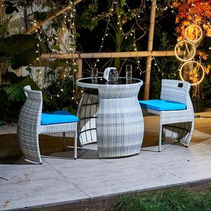 Desain Unik Terbaru Set Taman Luar Ruangan Rotan Anyaman Mebel Meja Balkon Bulat dan Kursi - Product Image 6