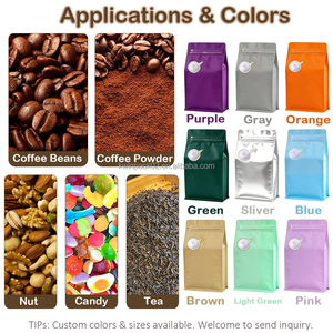 Sachets à fond plat refermables avec valve et fente pour carte, personnalisables avec logo, 250g, 340g, 500g, pour grains de café - Product Image 5