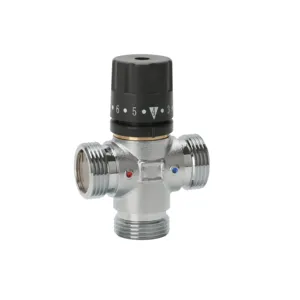Legom Hot& cold Nickel plating treatment G1 thermostatic mixing valve with Movable water inlet and outlet joints