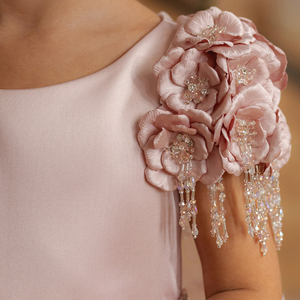 Abito <span class=keywords><strong>da</strong></span> Damigella d'Onore di Lusso <span class=keywords><strong>per</strong></span> <span class=keywords><strong>Bambina</strong></span>, in Raso Rosa, Stile Occidentale, <span class=keywords><strong>per</strong></span> Occasioni Speciali, Matrimoni, Feste Formali, Lungo fino a Terra - Product Image 4