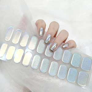 UV Free Gel <strong>Nail</strong> Wraps No Bake <strong>Nail</strong> <strong>Sticker</strong> Full Cover Polish Strips NO NEED UV LAMP - Product Image 1