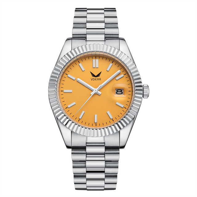 Fashion Luminous Dial Clock Male Wristwatches Orange Mechanical Watch Stainless Steel Case High Grade Automatic Watch