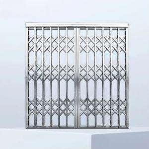 Porte en acier inoxydable télescopique à pousser-tirer, grille de ventilation simple, porte de magasin, grille de sécurité, fenêtre pliante pour centre commercial - Product Image 1