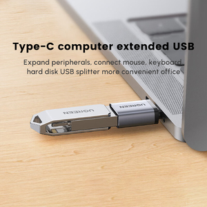 UGREEN adaptor PVC, <span class=keywords><strong>USB</strong></span>-<span class=keywords><strong>C</strong></span>/M ke <span class=keywords><strong>USB</strong></span> 2.0A/F <span class=keywords><strong>OTG</strong></span> bahan aluminium yang dicetak - Product Image 3