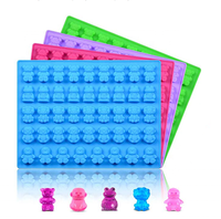 Moule à bonbons en silicone antiadhésif sans BPA, forme animaux de dessin animé (ours, lion), 40 cavités, certifié LFGB Platinum, de l'usine MUYULINS