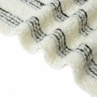 Nouvelle Arrivée Tissu Mélangé Laine et Polyester Polaire Rayé Blanc Gris Clair Noir Style Classique Tendance pour Manteau et Costume d'Hiver