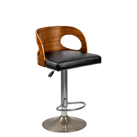 Tabouret de bar tendance, pivotant et réglable, avec assise en cuir PU, base chromée et repose-pieds, idéal pour restaurant, pub, îlot de cuisine