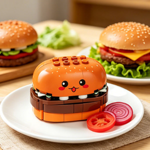 かわいいバーガービルディングブロック、ファーストフードモデルブリック、子供向け教育玩具 - Product Image 5