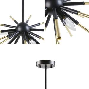 DB Contemporary 3-<b>Light</b> Spiked <b>Chandelier</b> Modern <b>Crystal</b> Chrome Steel for Home or Restaurant Remote Control Mode - Product Image 3