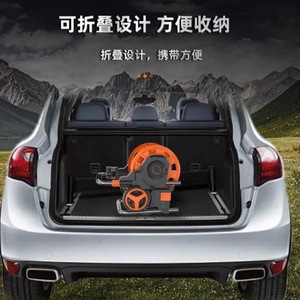 Carrito Enrollador de Manguera Plegable Naranja de Plástico Manual para Almacenamiento de Tuberías de Agua, Ideal para Lavado de Coches y Jardinería - Product Image 2
