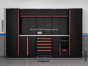 Système d'armoires de rangement d'outils d'atelier et établi modulaire en acier laminé à froid, robuste, finition écologique, multi-styles, personnalisable OEM - Product Image 2