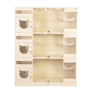 Yeni gelenler üst düzey lüks petsmart-kedi kafesi katı ahşap çok katmanlı kedi pet kafesleri büyük kapalı kedi köpek kafesi evi - Product Image 2