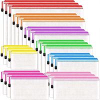 Pochette zippée en maille A6 durable, en PVC |   Sac de rangement pour fournitures de bureau pour étudiants, rangement pour puzzles et jeux de société