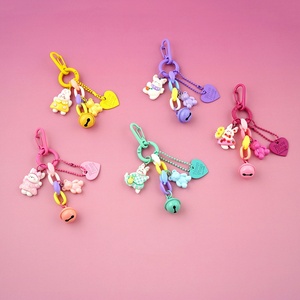 Cute Sweet Rabbit Heart Pendant INS Bear Keychain <b>Student</b> Bag Backpack Charm Headphone Ornament Fashion <b>Gift</b> Key Accessories - Product Image 1