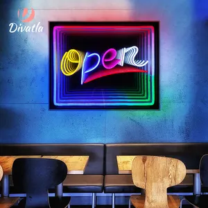 Divatla – nouveau miroir Infinity coloré rvb, pour ouvrir le Bar, magasin, décoration de la maison, miroir néon LED personnalisé